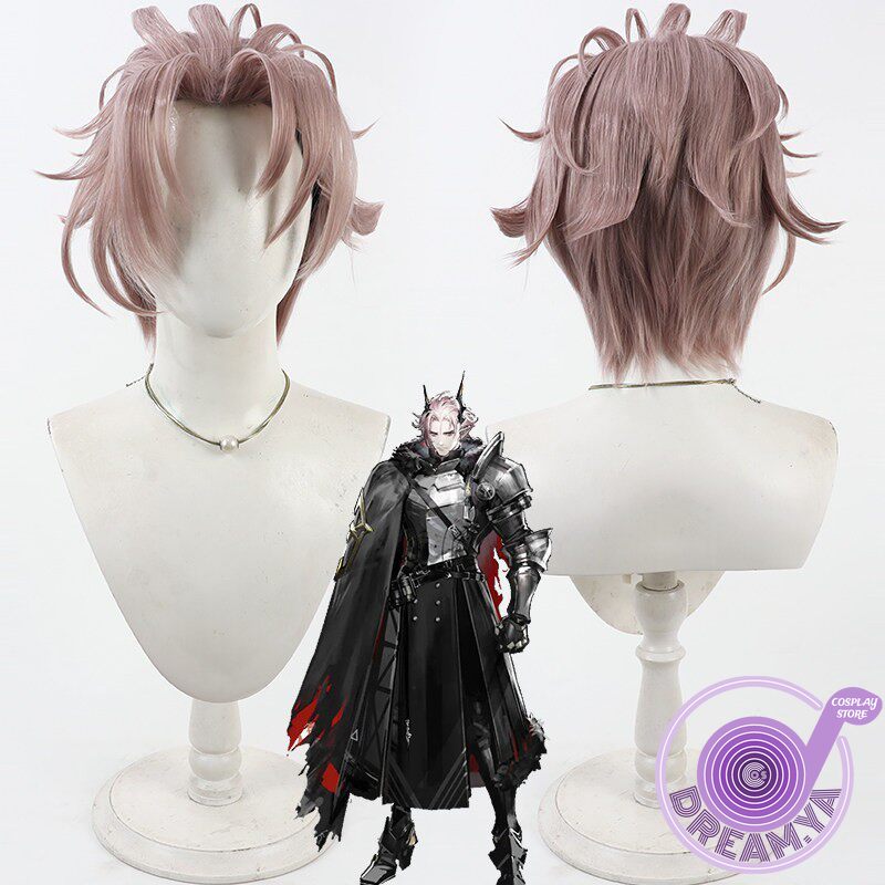 Synthetic Wigs - เทเรซิสคอสเพลย์วิกผมอาร์ไนท์สสีชมพูสั้นผมสังเคราะห์ทนความร้อนฮาโลวีนเล่นบทบาทปาร์ตี้คาร์นิวัล+ ฟรีหมวกวิกผม
