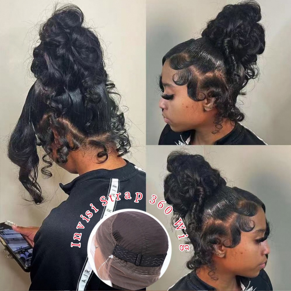 Lace Front Wigs - วิกผมลูกไม้แบบเต็มศีรษะ HD 360 พร้อมสายรัดแบบซ่อน วิกผมแท้ ความหนาแน่น