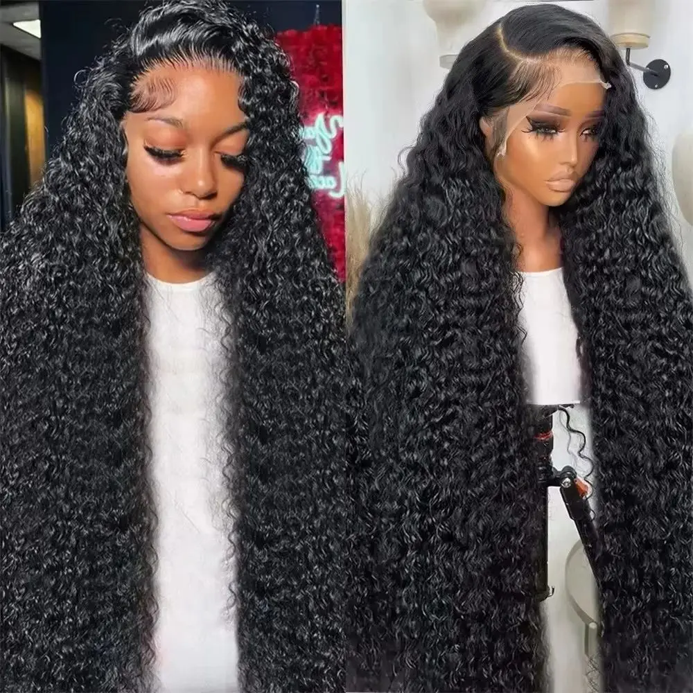 Human Hair Wigs - วิกผมแท้สำหรับผู้หญิง ความหนาแน่น 200 สีธรรมชาติ ลอนคลื่นลึก 44