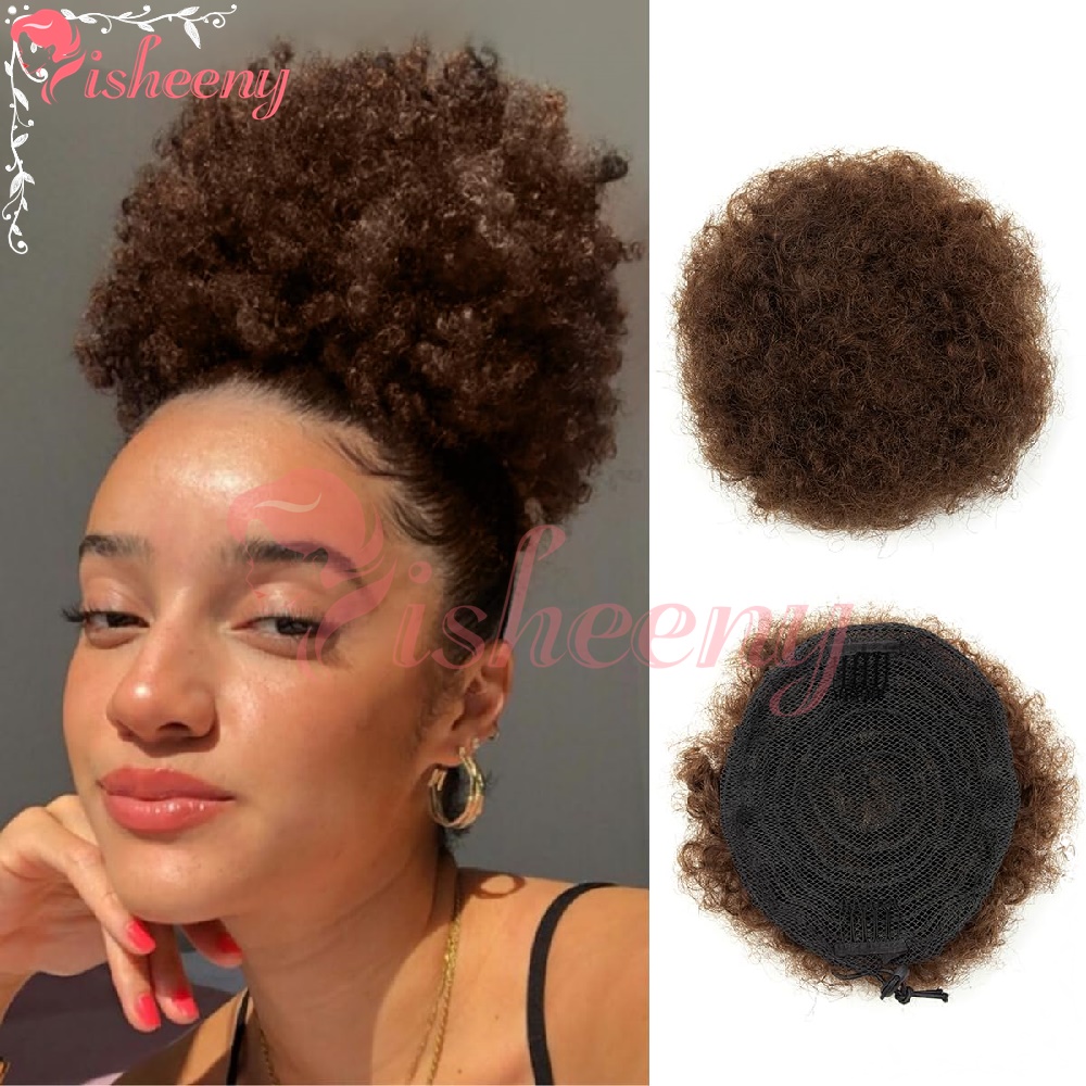 Drawstring Afro Curly Puff Ponytail - Isheeny หางม้าทรง Afro Puff แบบหยิกหยักศก ทำจากผมมนุษย์แท้