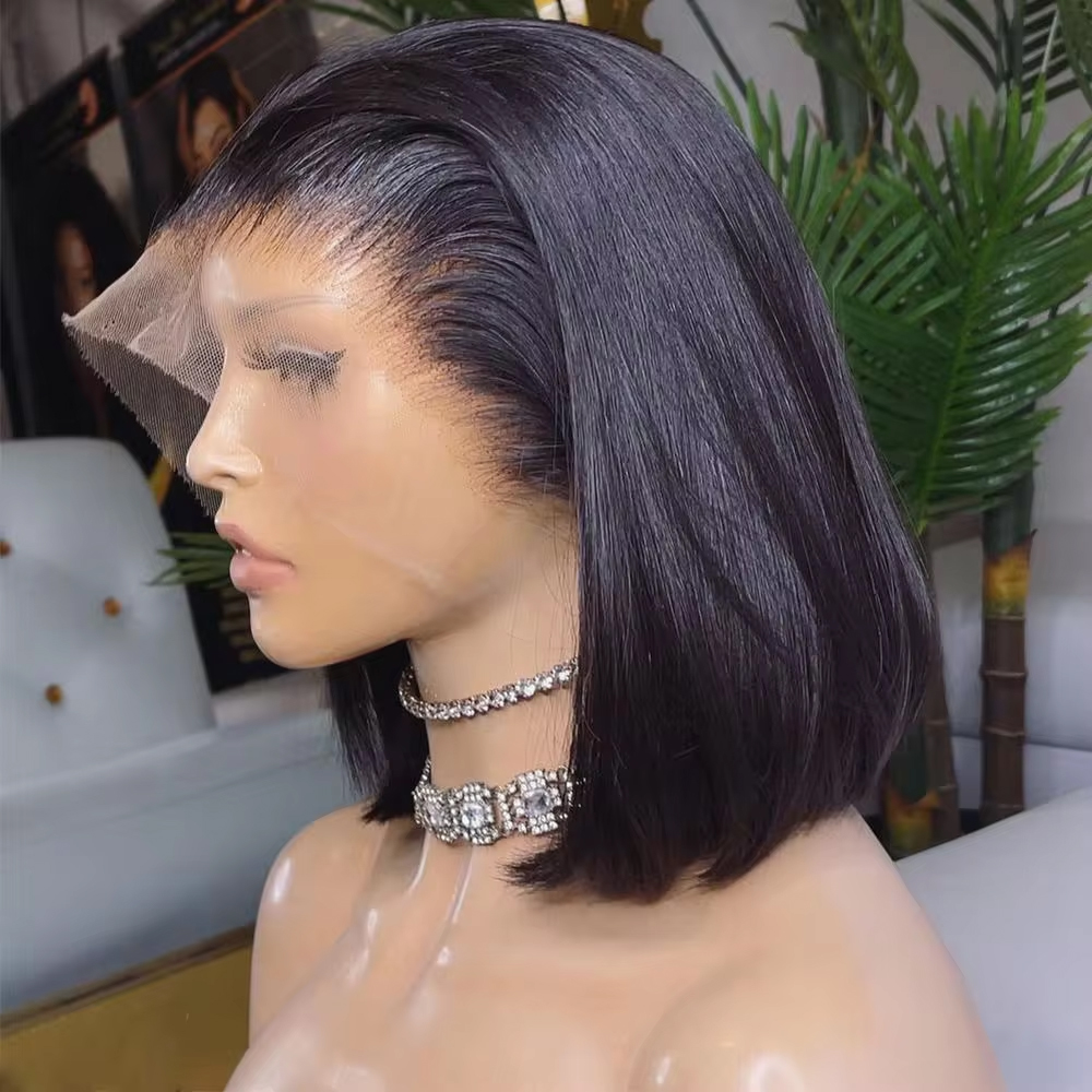 Pre Parted 13X4 Lace Front Bob Wig - วิกผมแท้ทรงบ๊อบสั้น ความหนาแน่น 250 ตรง 13x4 ลูกไม้ด้านหน้า