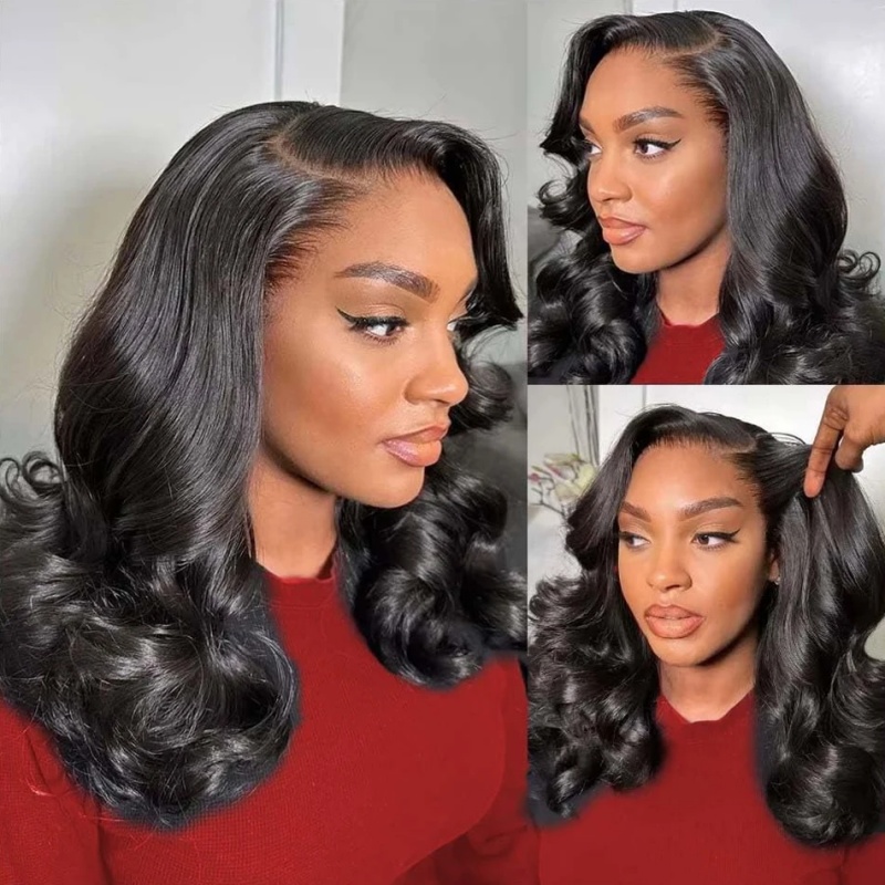วิกผมบ๊อบสั้นแบบลูกคลื่น 200%  - Glueless Wear And Go Human Hair Wig บทวิจารณ์และราคา