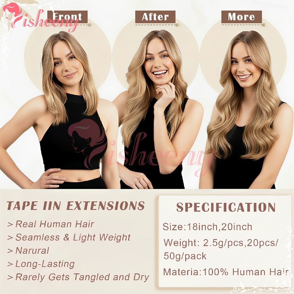 อิเชนนี่ ผมต่อแบบเทปตรง ผมแท้จ - Invisible Tape In Extensions Real Hair บทวิจารณ์และราคา