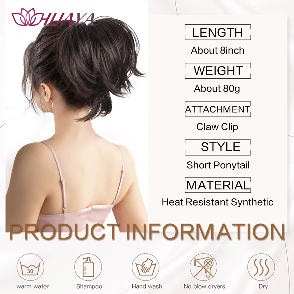 ผม Bun ผมหางม้า EXTENSION สังเ - Claw Clip Messy Bun Hair Piece บทวิจารณ์และราคา