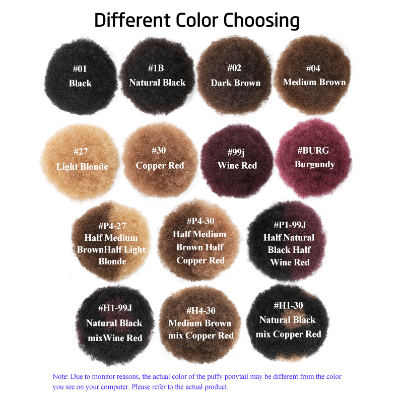 100% ผมมนุษย์ 8 นิ้วสั้น Afro  - Drawstring Afro Curly Puff Ponytail บทวิจารณ์และราคา