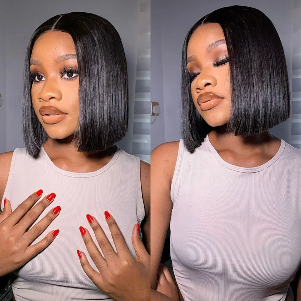 ตรงสั้นBobวิกผมผมมนุษย์ 13X6X1 - Glueless Wear And Go Human Hair Wig บทวิจารณ์และราคา