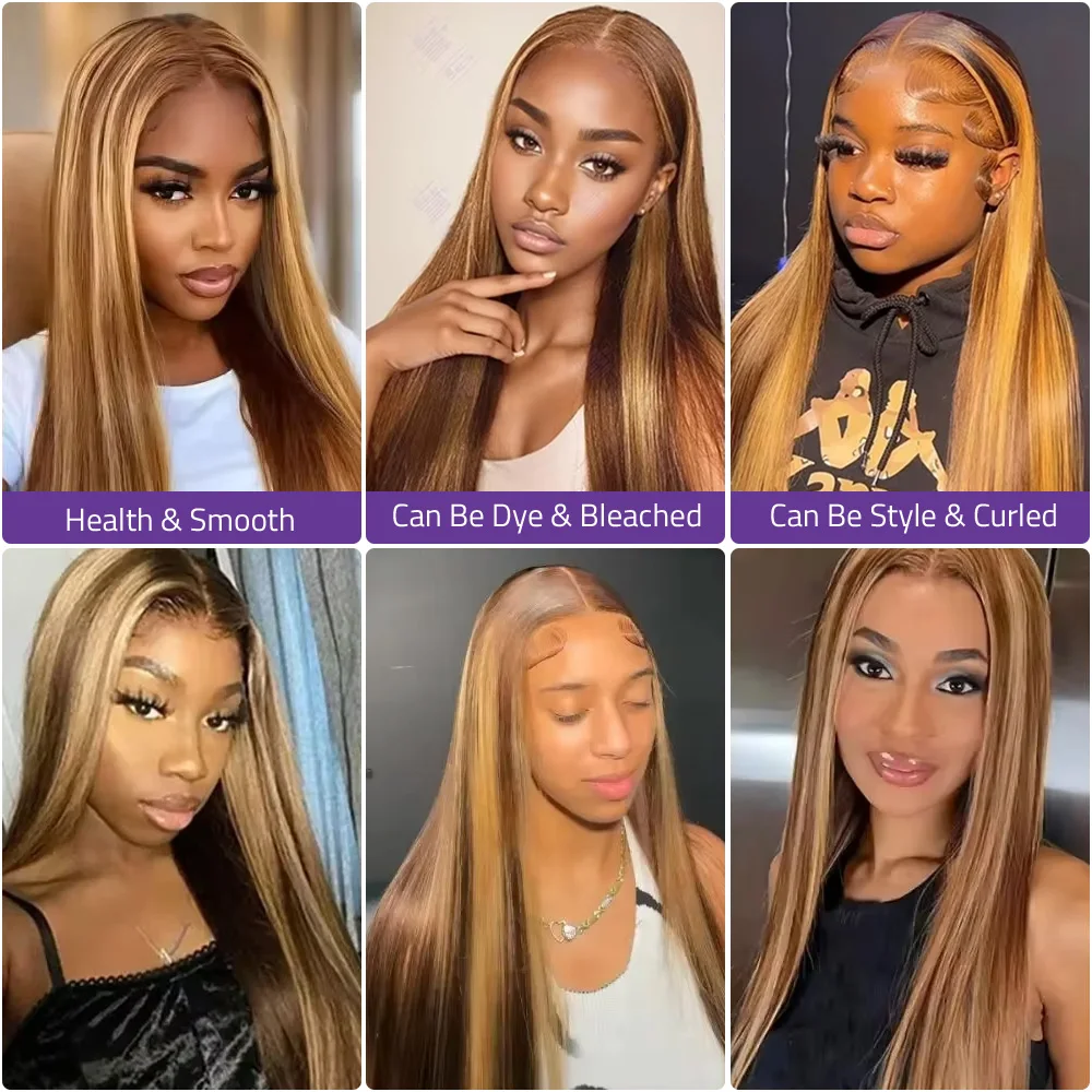 วิกผมตรง 46 นิ้ว P4/27 ผมแท้บร - Hd Lace Frontal Wig Human Hair Pre Plucked บทวิจารณ์และราคา