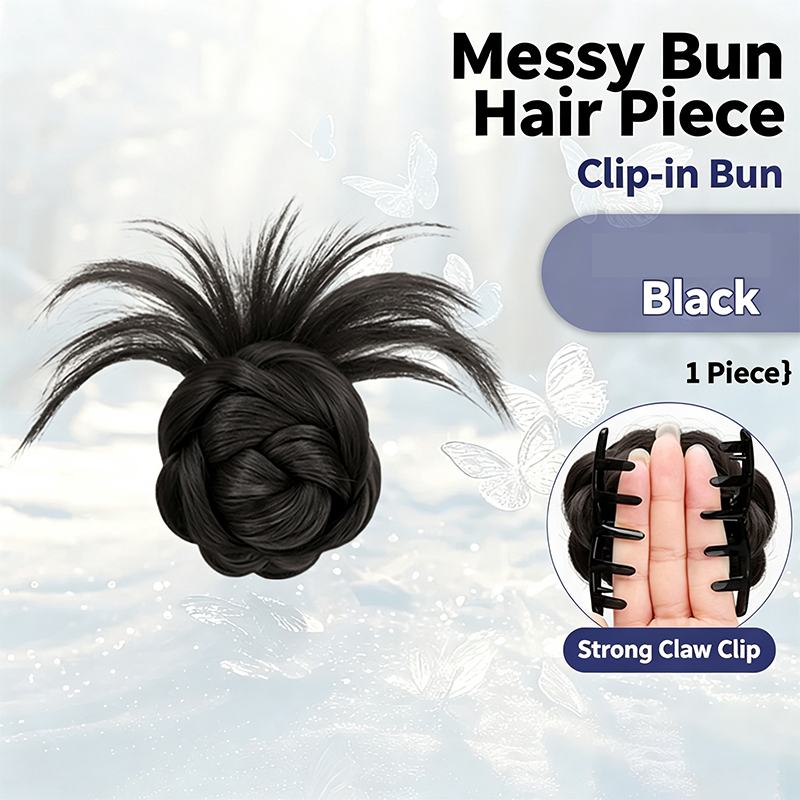 ผมปลอมทรงมวยยุ่งๆ แบบฟูฟ่องและ - Claw Clip Messy Bun Hair Piece บทวิจารณ์และราคา