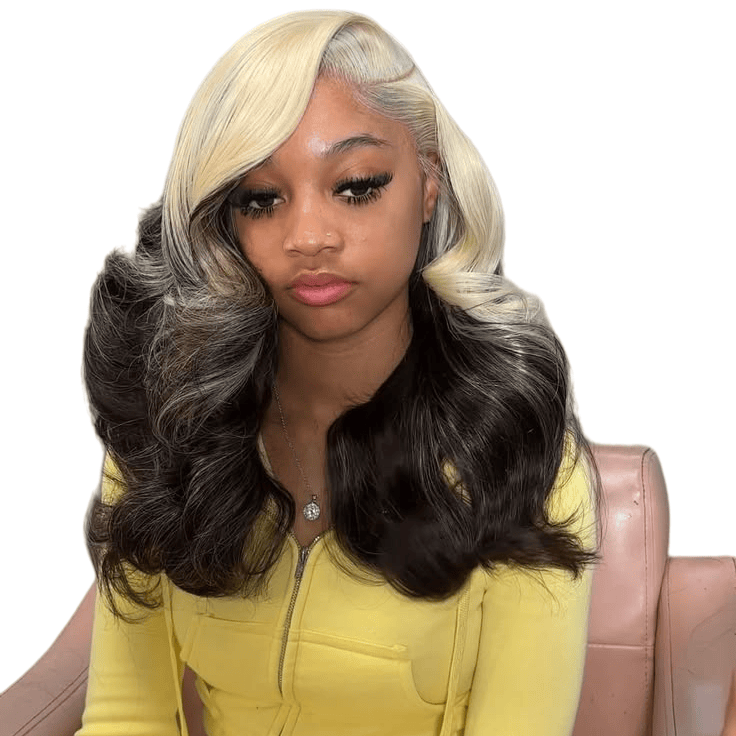 วิกผมหน้าผากลูกไม้สีดำไล่เฉดสี - 613 Blonde Body Wave Lace Front Wig บทวิจารณ์และราคา
