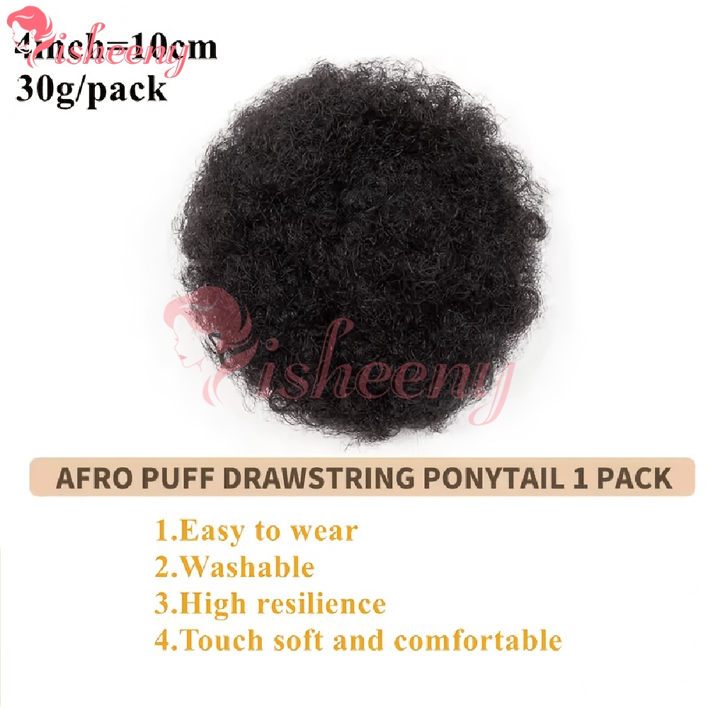 Isheeny หางม้าทรง Afro Puff แบ - Drawstring Afro Curly Puff Ponytail บทวิจารณ์และราคา