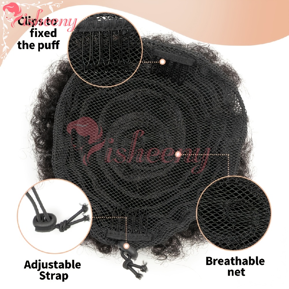 Isheeny หางม้าทรง Afro Puff แบ - Drawstring Afro Curly Puff Ponytail บทวิจารณ์และราคา