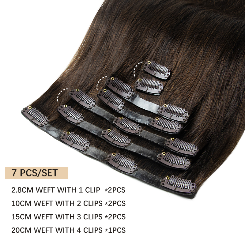 ที่มองไม่เห็นหนา PU คลิปต่อผมม - Seamless Clip In Hair Extensions Human Hair บทวิจารณ์และราคา